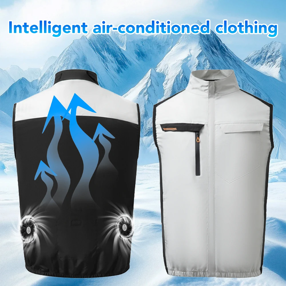 

Summer Cool Vest Wearable Cooling Fan Air-conditioned Clothes Heat Resistant Sleeveless Workwear Breathable Outdoor Fishing Vest