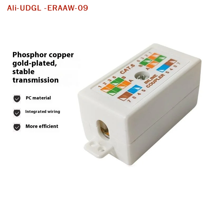 Single Inline Krone Coupler RJ45 for Cat6/Cat5E Network Cables, Desktop Information Junction Box