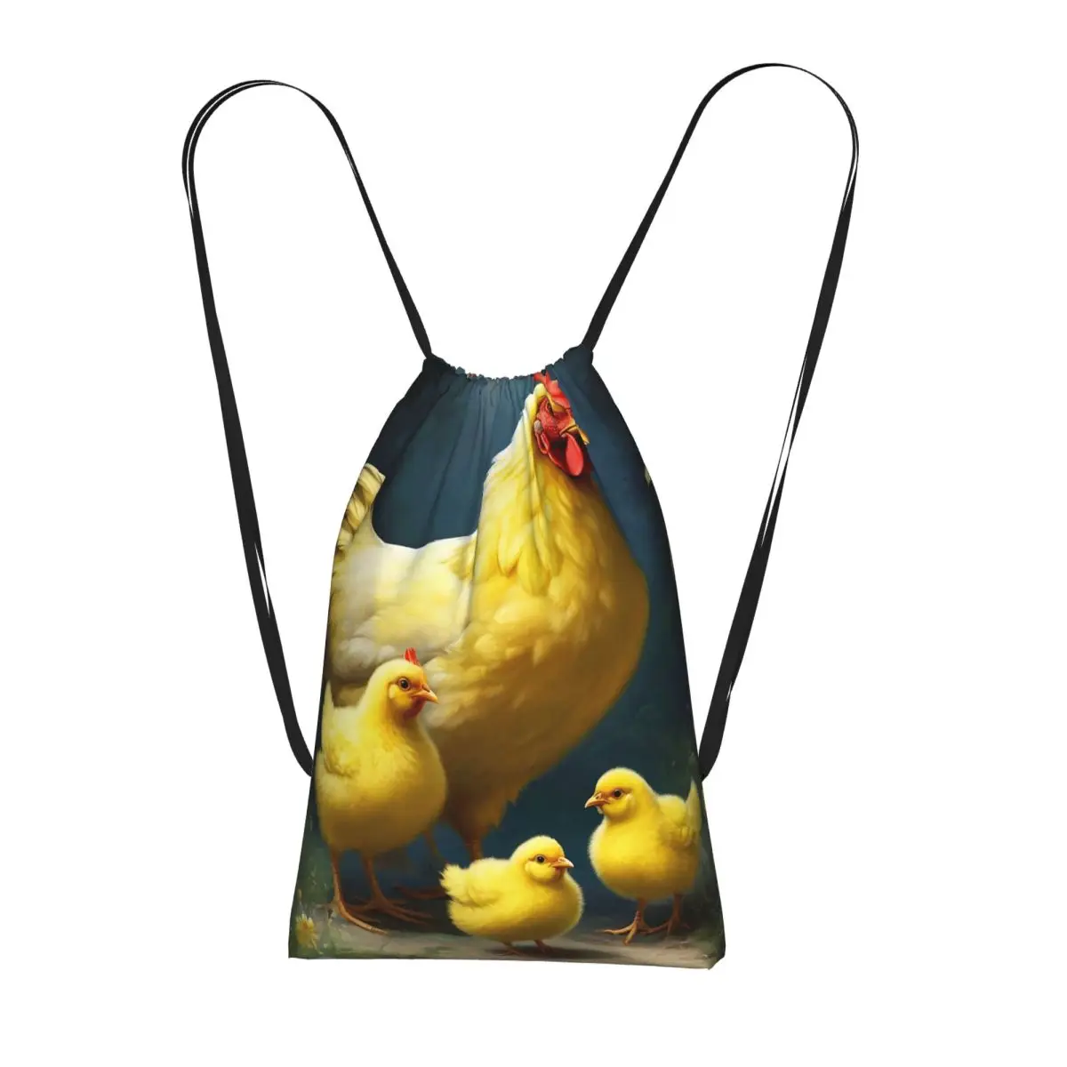 

Cartoon Hen And Chick Backpacks Fashion Drawstring Bags Storage Bag Book Bags for Man Woman Students