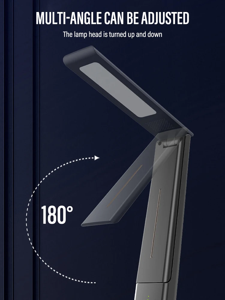 Lixada Lampada Da Tavolo LED Pieghevole Portatile 24 LED - Touch, 3 Livelli Luminosità, Ricaricabile USB E Batteria AA - 2