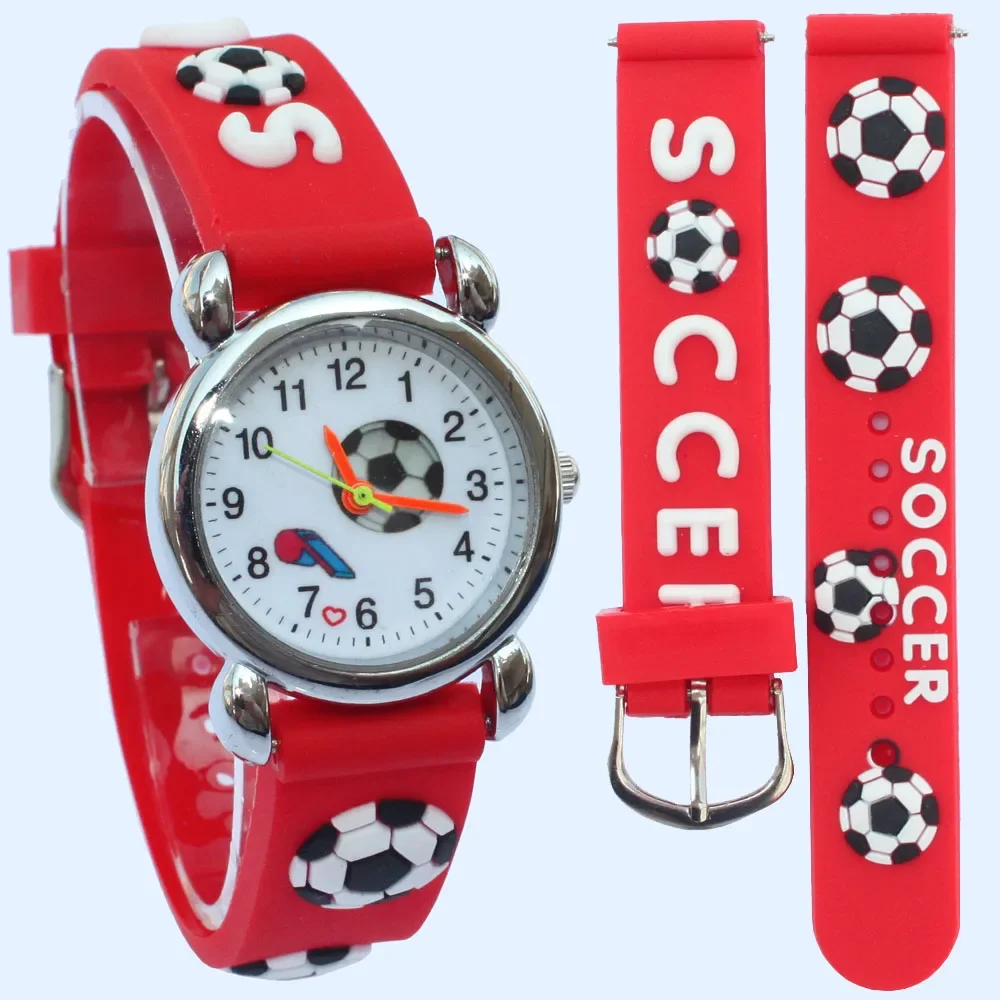 Новые модные цветные мультяшные футбольные студенческие детские часы, кварцевые электронные часы, дропшиппинг, наручные часы для мальчиков