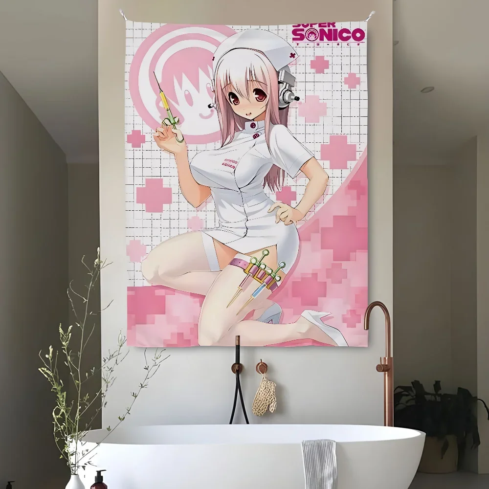 أنيمي لعبة-سوبر S-SonicoES نسيج مثير مثالي للمنزل والمعيشة غرفة نوم ديكور جدار الفن خلفية راية