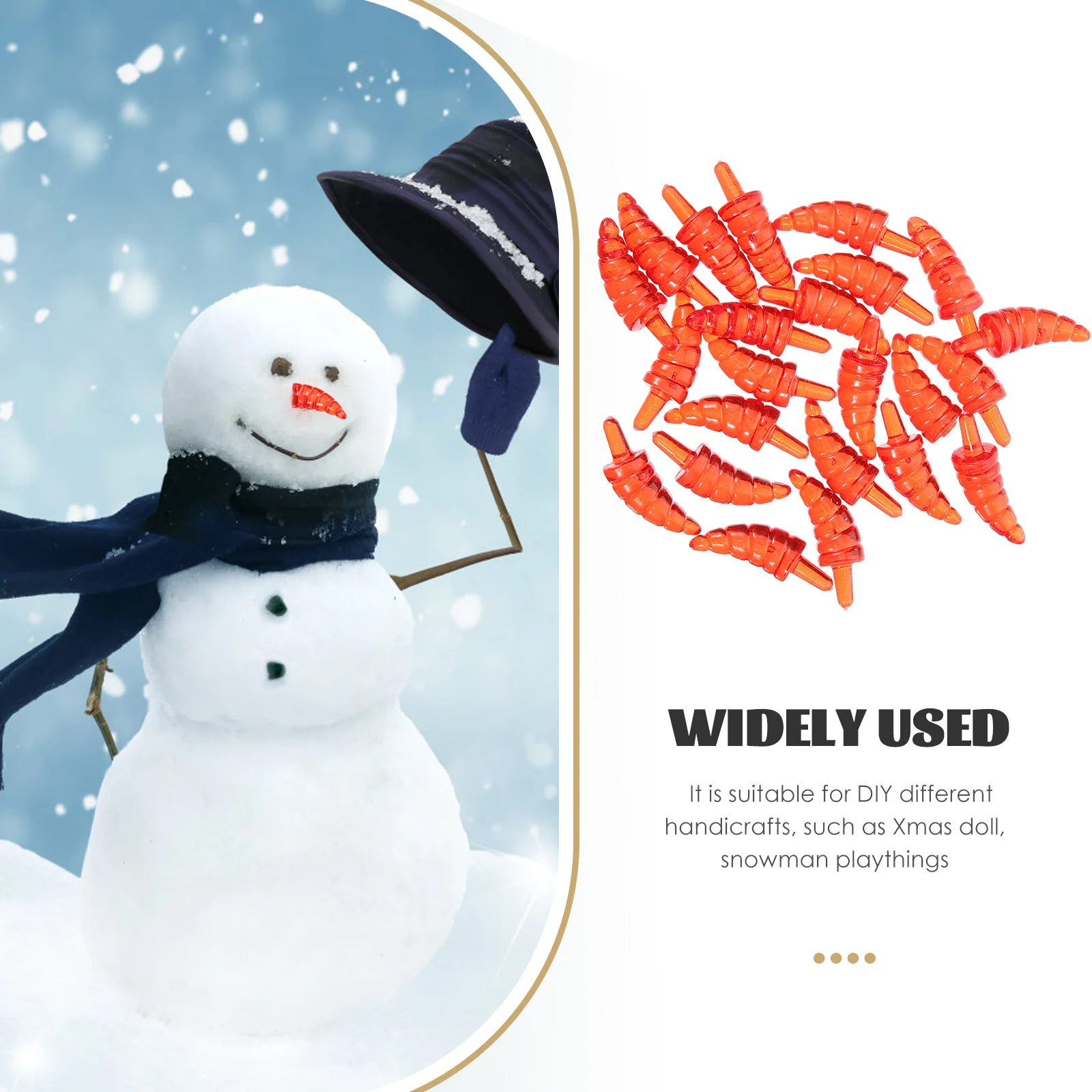 

100pcs Plastic Snowman Nose Christmas Diy Craft Supplies Small Nose Props For Snowman Making Kit Xmas Decor Accessories