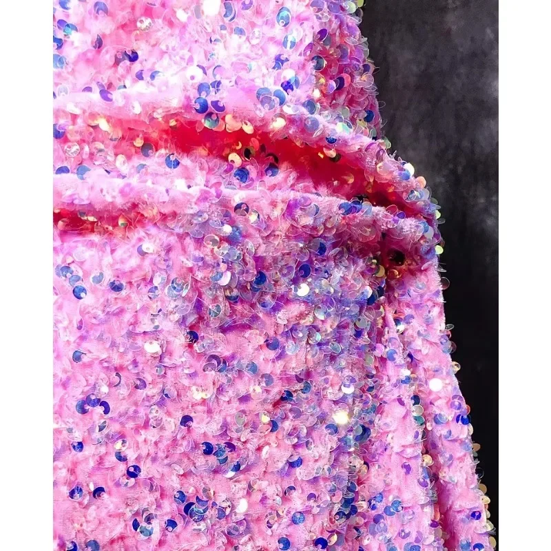 32 لون المخملية النسيج 3 مللي متر الترتر النسيج مساء فستان المرحلة فستان مُصمم حسب الطلب الأقمشة لخياطة مفرش المائدة أغطية الرأس اكسسوارات