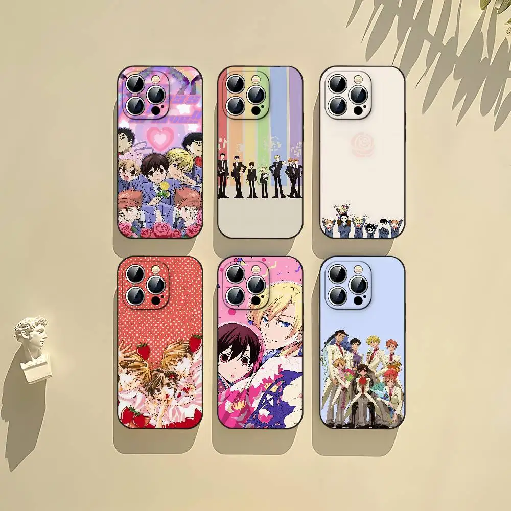 Anime O-Ouran High School H-Host Club Handyhülle Schwarz Passend für iPhone 17,16,15,11,13,14 Pro Max,Plus,X,Xr,Xs Max,13Mini