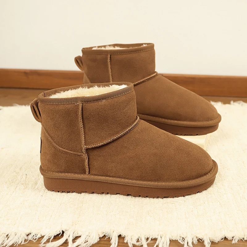 

New Yellow Suede Winter Boots For Men Plus Size 45 Slip On Warmed Ankle Boots Men Platform Plush Men’s Snow Boots botas de niev