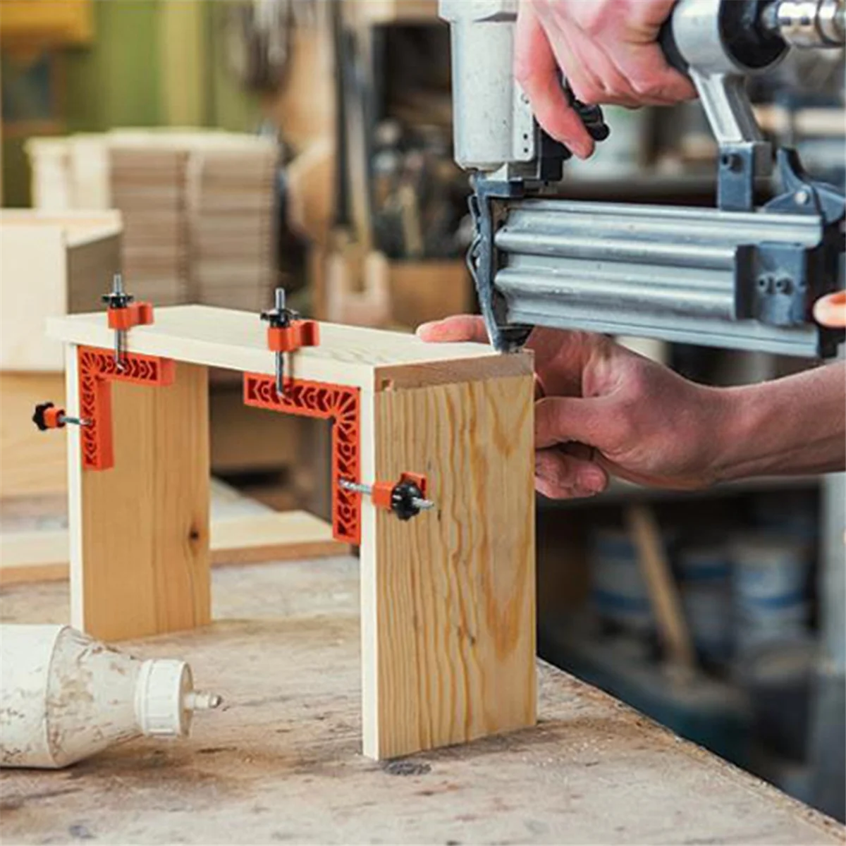 

A73P 90 Degree Right Angle Auxiliary Positioner 4Inch Woodworking Tool Plastic Square Square Holder, 3Inch 4Inch, 16PCS