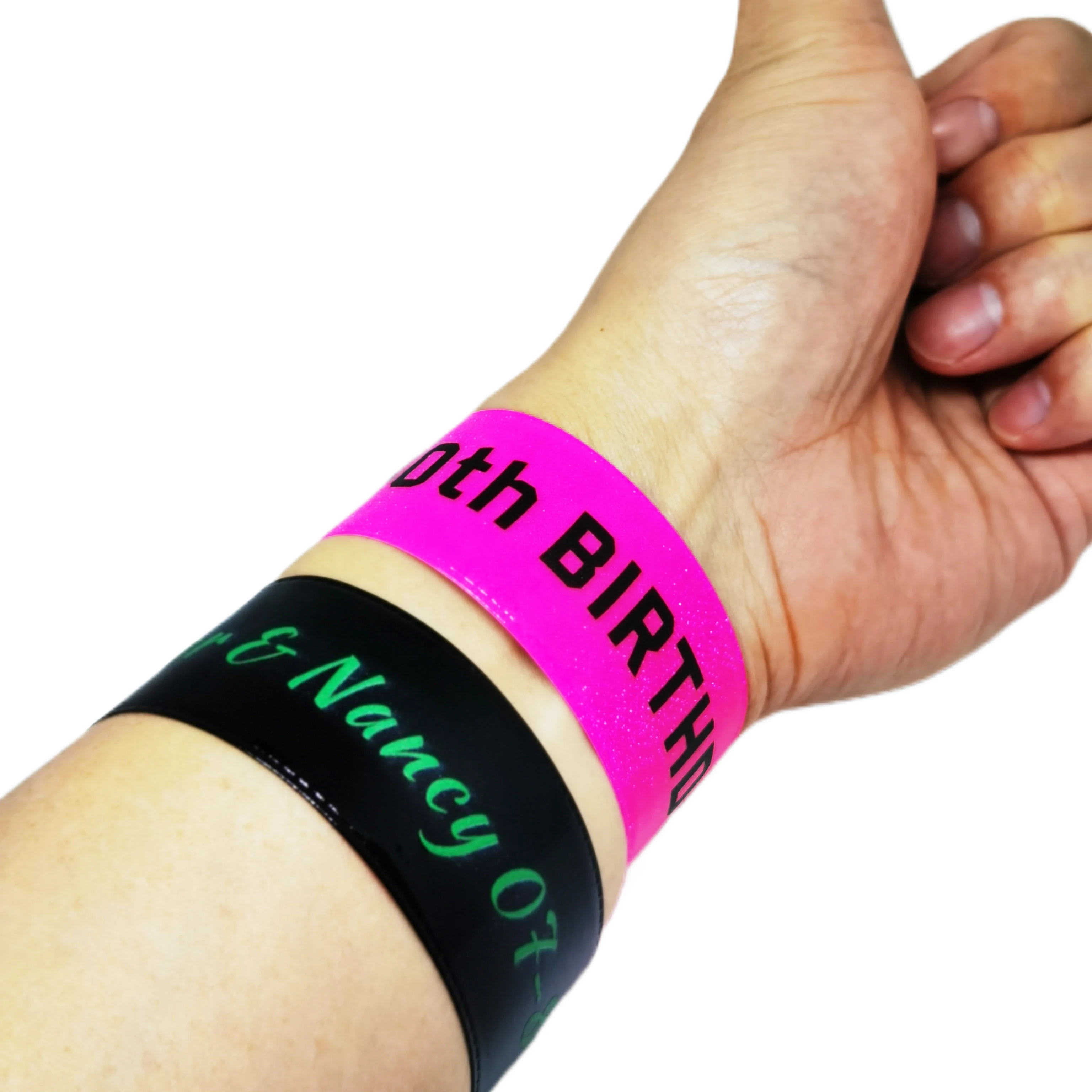 50Pcs Custom Slap Bracelets Personalized Logo Wristbands Bulk for Party Favors, Birthday, Classroom Rewards, Events, Fundraisers