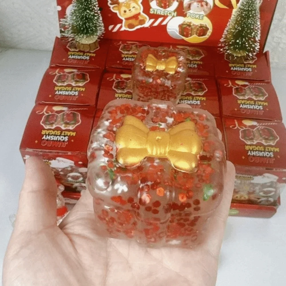 New Slow Rising Christmas Squishy Glitter Sequins Cute Fidget Squeeze Snowman Shape Assorted Stress Relief Festival