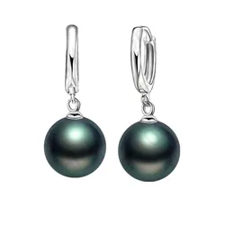 Elegant 12MM Fresh Water Pearls Wedding Earring Accessories 925 Sterling Silver High Quality Drop Earrings For Women