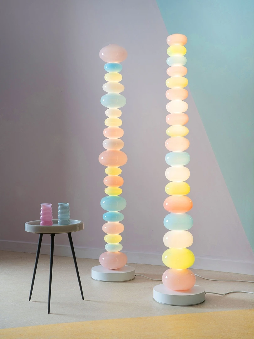 

Rainbow Candy Floor Lamp Living Room Decoration macaroon Color Children's Room Table Lamp