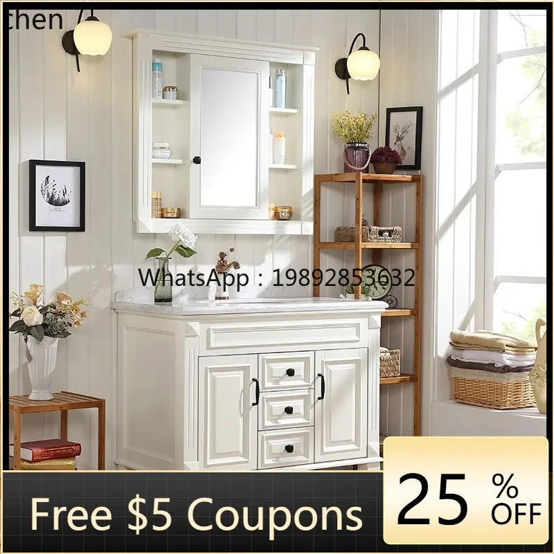 

ys9bathroom cabinet ceramic integrated basin oak solid wood smart bathroom washstand face wash basin cabinet