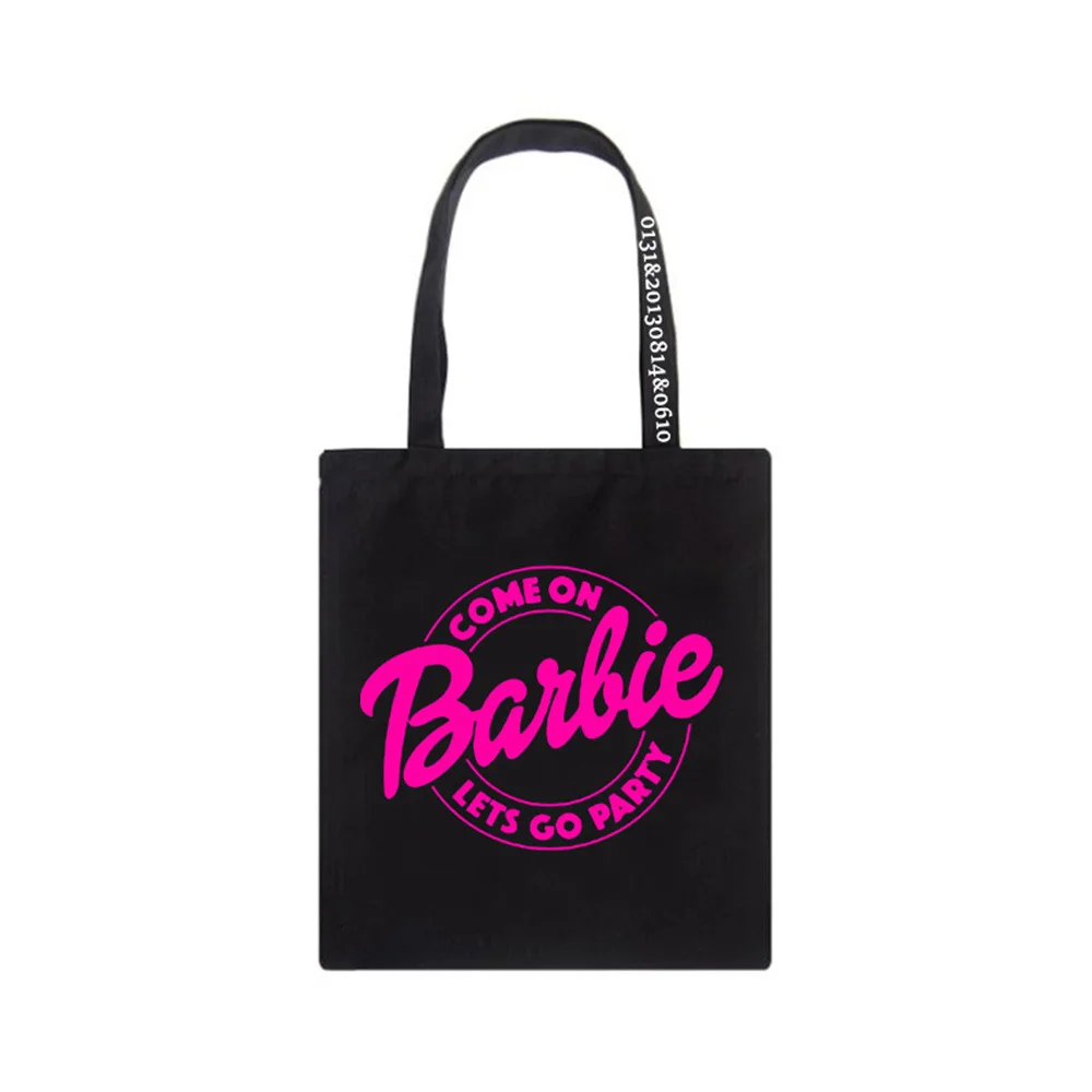 Barbie Shoulder Bags Kawaii Canvas Bag Handbag Commuting Students Bookbag High-Capacity Stylish Kids Girls Gift Trendy Fashion