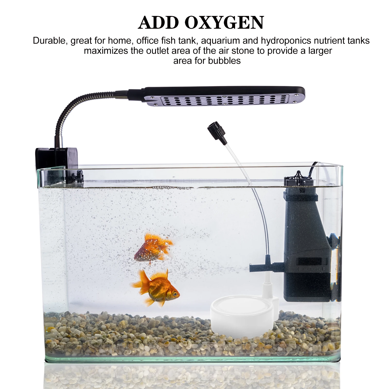 

Round Air Stone For Aquarium Fish Nano Bubble Diffuser Fine Bubbles Oxygen Aerator Durable Smooth Ore Surface Even Bubble Output