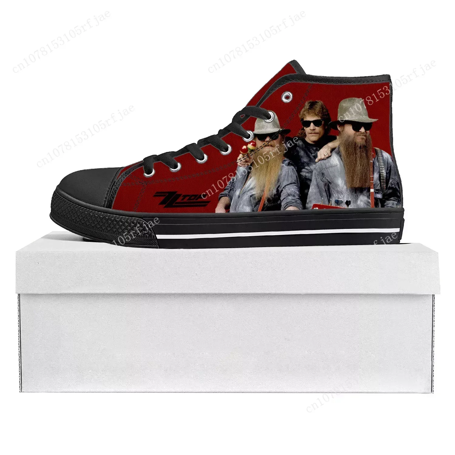 ZZ Top Hard Rock Band Fashion Popular High Top High Quality Sneakers Mens Womens Teenager Canvas Sneaker Couple Shoe Custom Shoe