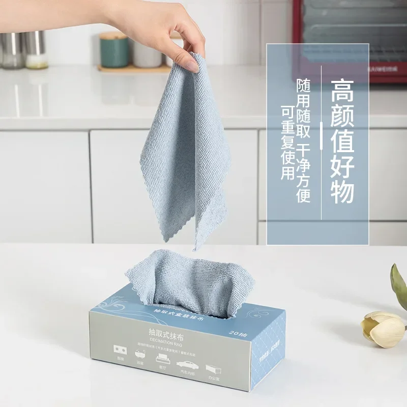 20pcs/box Disposable Microfiber Cloth For Kitchen Towel Soft Hand Towel Reusable Wipes Household Gadgets Rags Durable Napkin