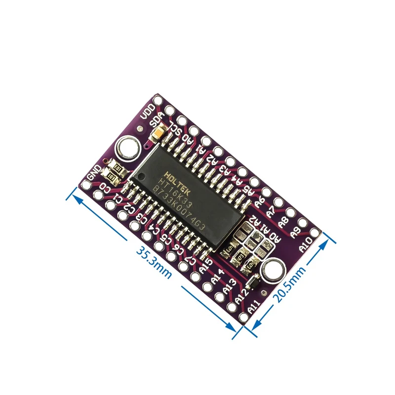 1~100Pcs HT16K33 Point Matrix LED Control Driver Module Digital Tube Driver Development Board