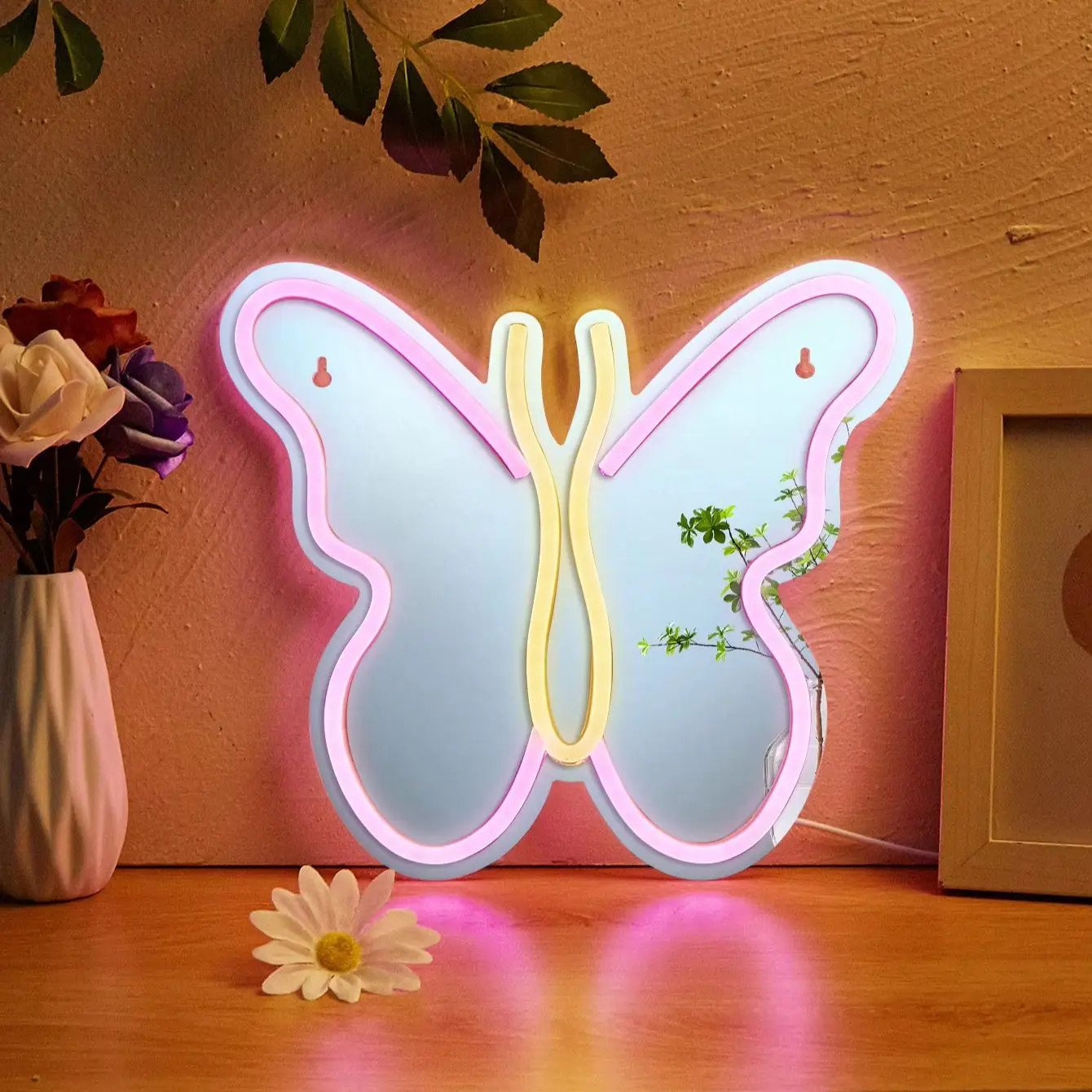 Chi-buy LED Neon Happy Birthday USB Powered Neon Signs Night Light 3D Wall Art Bedroom Living Room Decor Lamp Signs