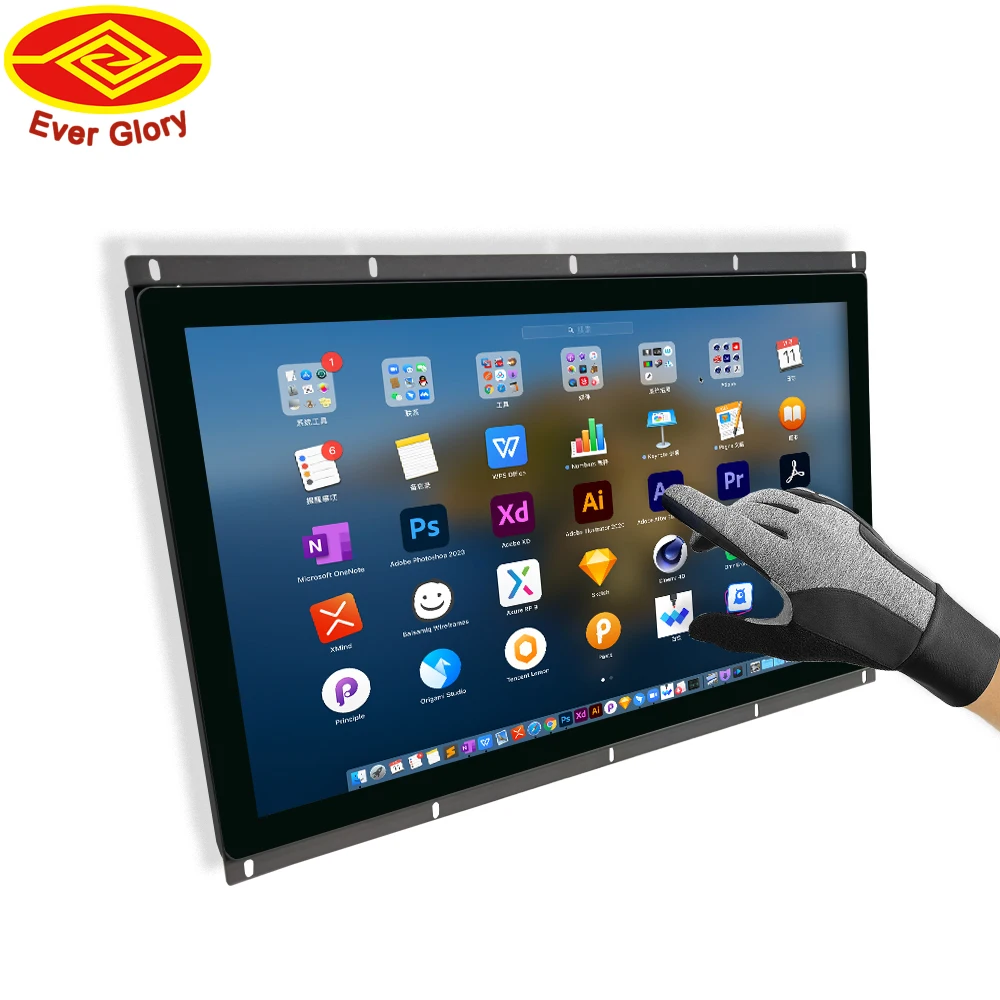 

21.5 31.5 Inch Open Frame PCAP IP65 Industrial Panel PC High Brightness Outdoor Waterproof Monitor Kiosk Interact Touch Screen