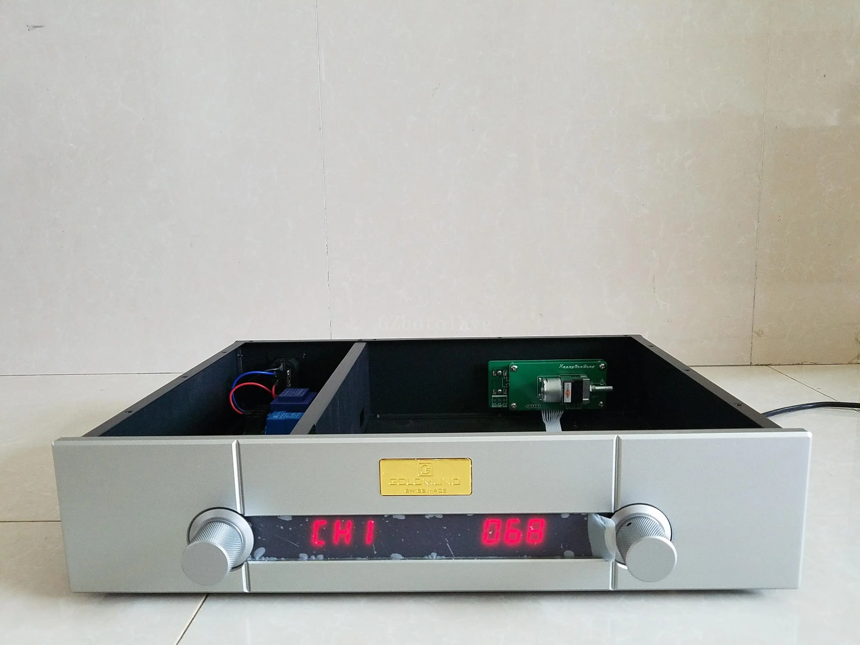 

remote control GAOWEN chassis relay remote volume control panel (RCA version)+ Full aluminum DIY preamp chassis
