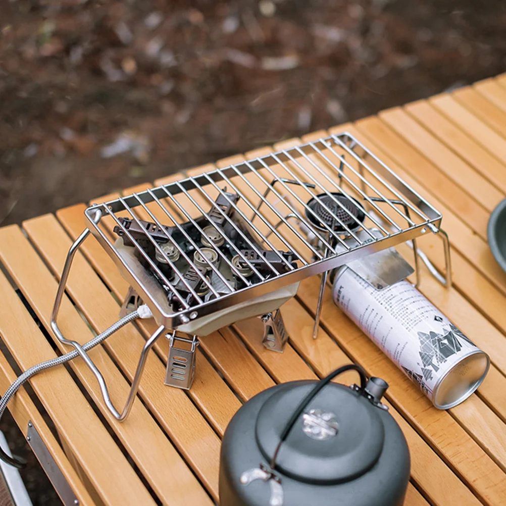 

Stainless Steel Adjustable Height Barbecue Furnace Head Grill Rack Portable Folding Outdoor Bbq Stand Camping Barbecue Wire Mesh