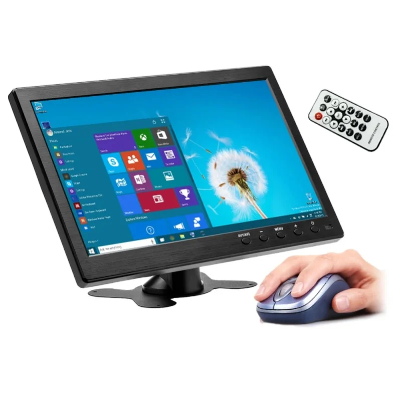 Podofo Slim 10,1 Zoll HD LCD Kopfstützenmonitor UV-geschütztes digitales Display mit HDMI-, VGA-, AV-, USB- und SD-Schnittstelle für Rückfahrkamera-Überwachung, TV, DVD und Multimedia-Wiedergabe