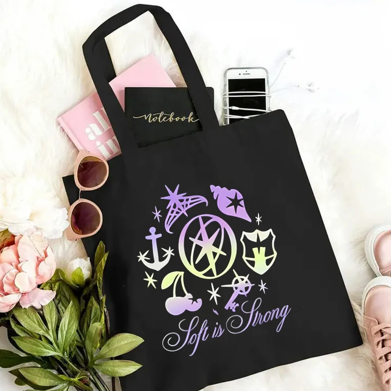 

Винтажная холщовая большая сумка Katseye для женщин и мужчин, поп-группа Katseye, подарки для фанатов, сумка на плечо, модные дорожные концертные сумки для хранения