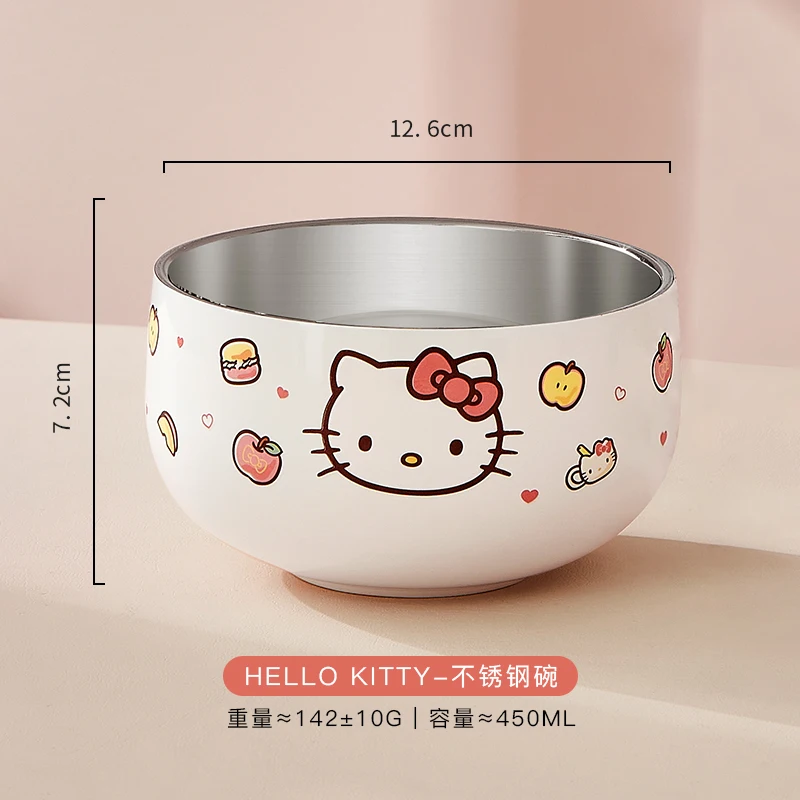 Hello Kitty Ceramics Bowl Plate Sanrio Anime Ceramics Tableware Set Insulation Easy To Clean Household Kitchen Cute Gift