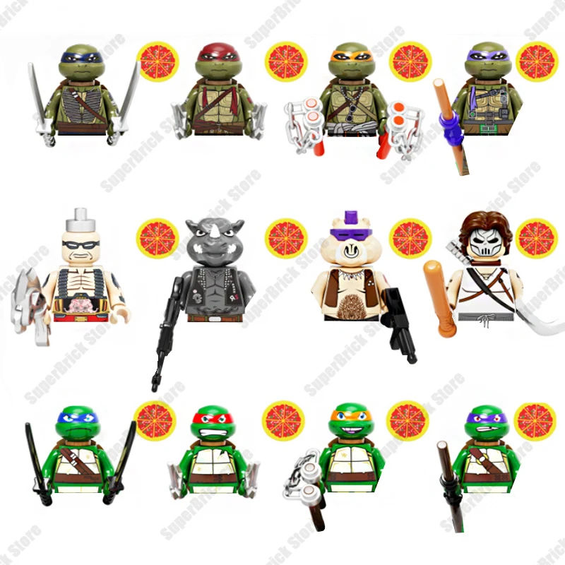 Klasyczny Mutant film Ninja Turtles Mini figurki Leonardo Raphael Michelangelo klocki lalki dzieci zabawki chłopięce prezent
