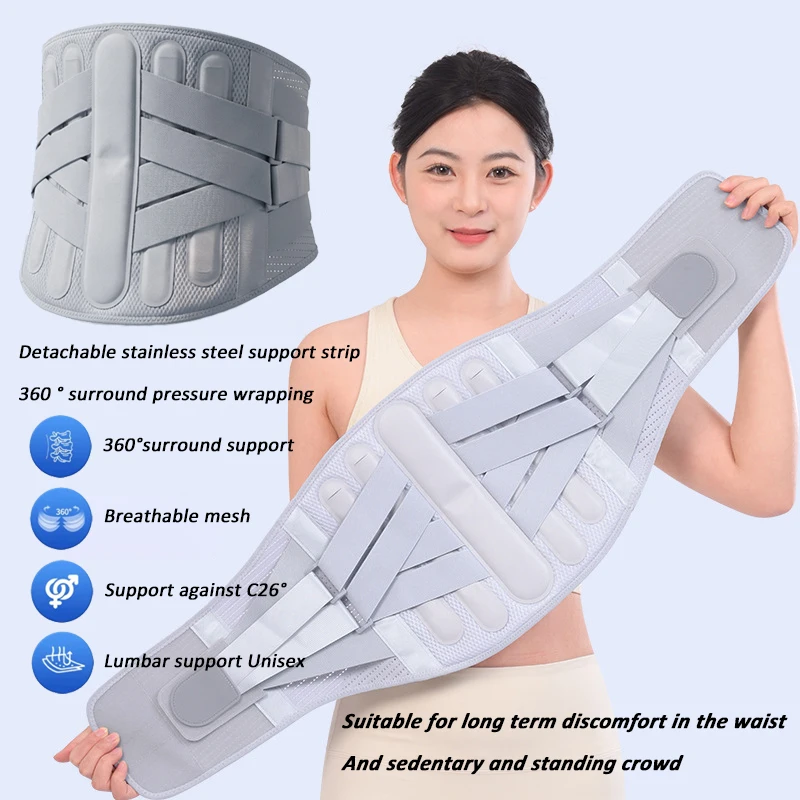 Breathable Lumbar Protect Support Belt Bionic Spine Design Back Brace for Lower Back Pain Relief,Lumbar Disc Herniation,Sciatica