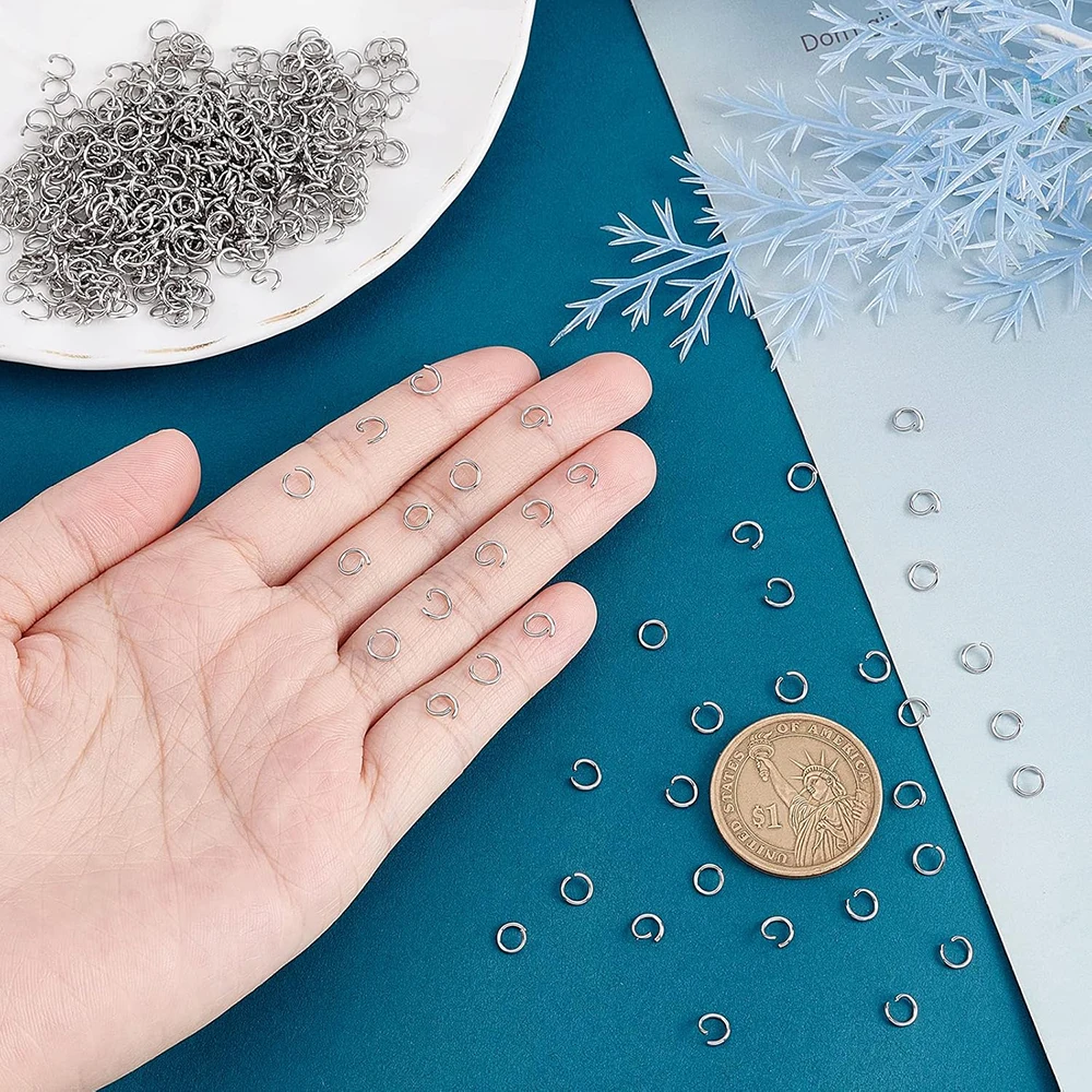 300PCS Open Jump Rings Connector Rings Surgical Steel Round Ring Connectors for DIY Chainmail Jewelry Making