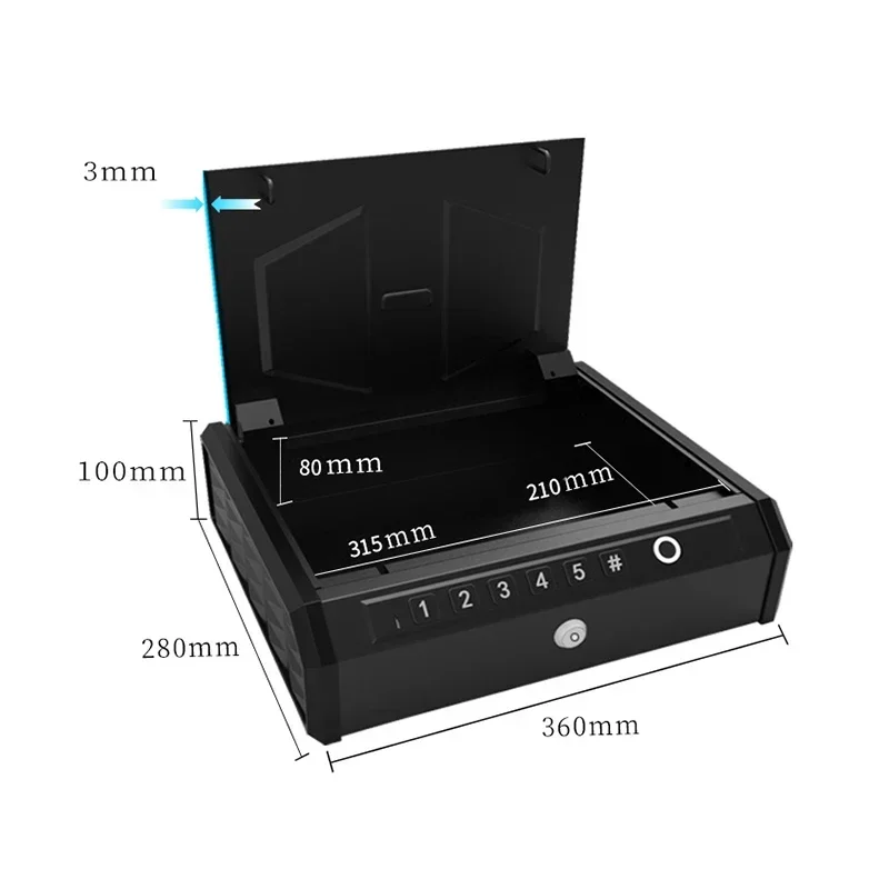 2025 Household Mini Invisible Anti-theft Fingerprint Password Home Safe Into Wardrobe Bedside Office Hotel Embedded Safe Deposit