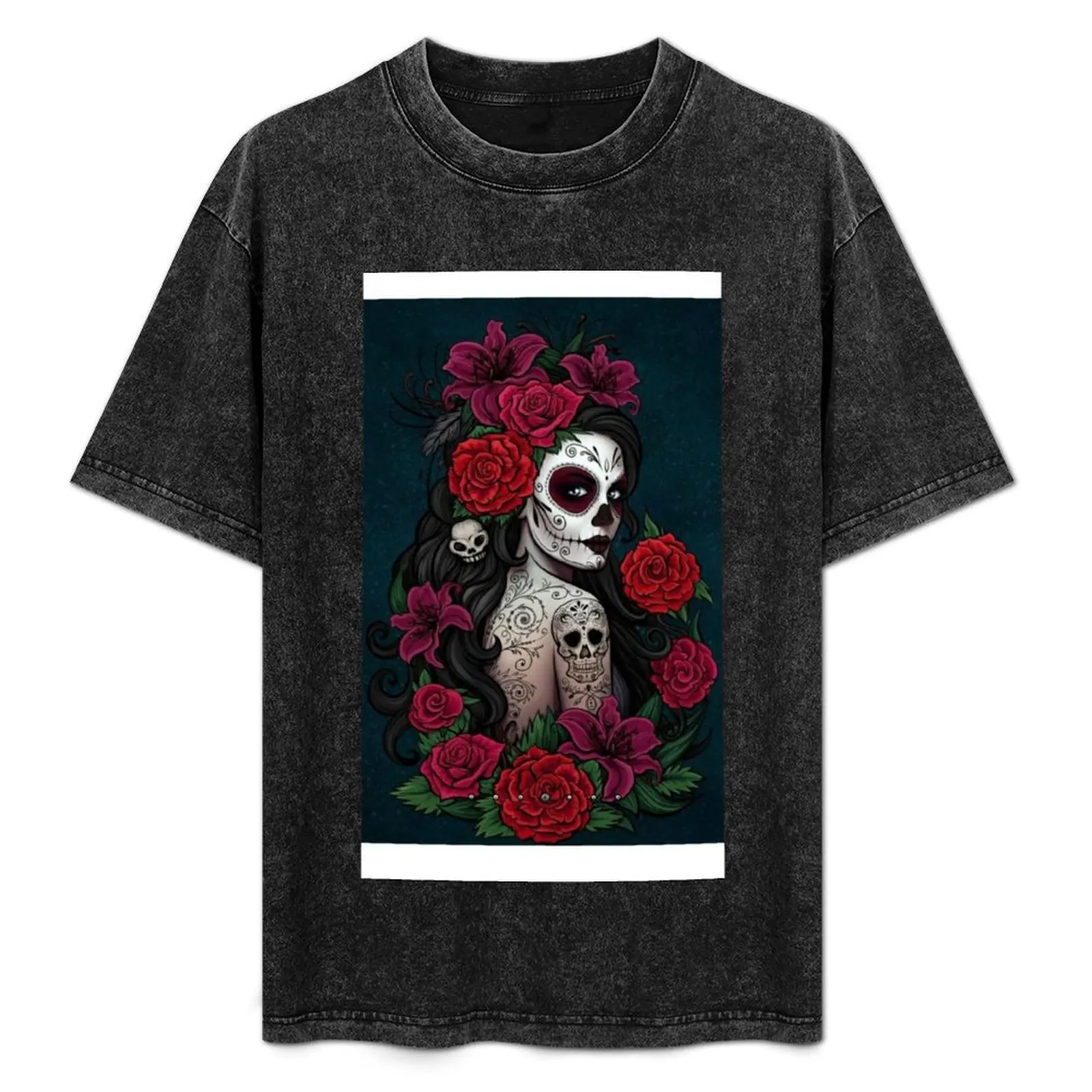

Catrina tatto T-Shirt customs anime clothes tees hippie clothes mens fashion