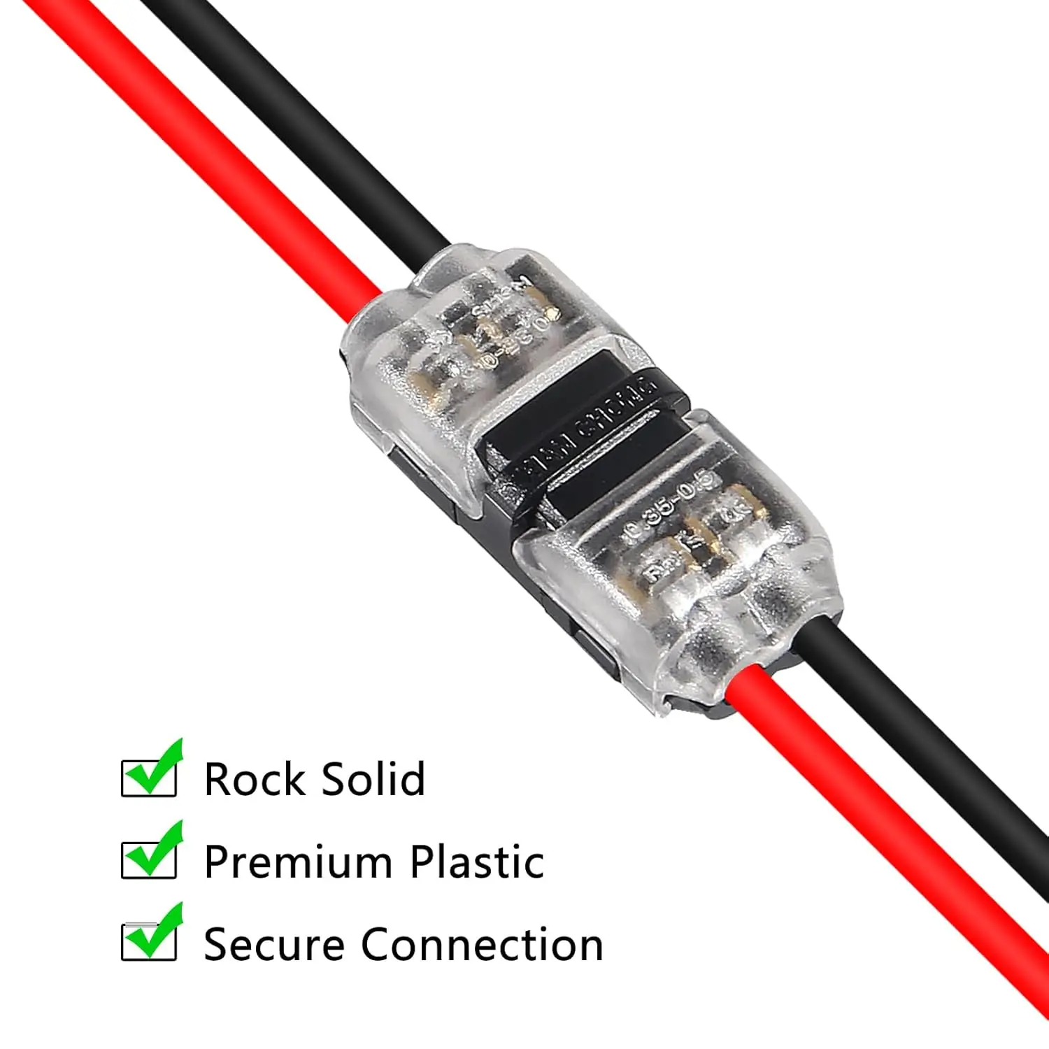 10PCS Low Voltage Wire Connectors, 2 Pin 2 Way Universal Compact Wire I Shape Terminals, Toolless Wire Connectors, 2 Way Automot