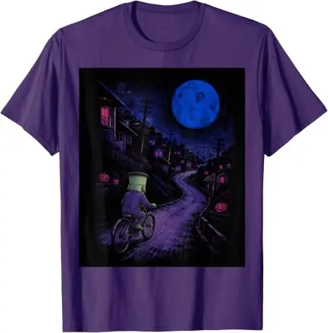 Frankenstein auf Fahrrad Halloween Fahrrad Radfahren T-Shirt Y2k Fahrradtour Vollmond Radfahren Gruselige Geschenke Grafik-T-Shirt Geschenke – Detail 18