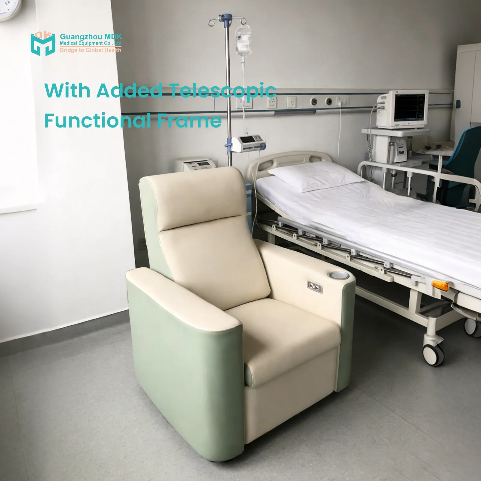 

Electric Dialysis Chair With Telescopic IV Pole Medical Infusion Recliner for Clinic Patient Treatment