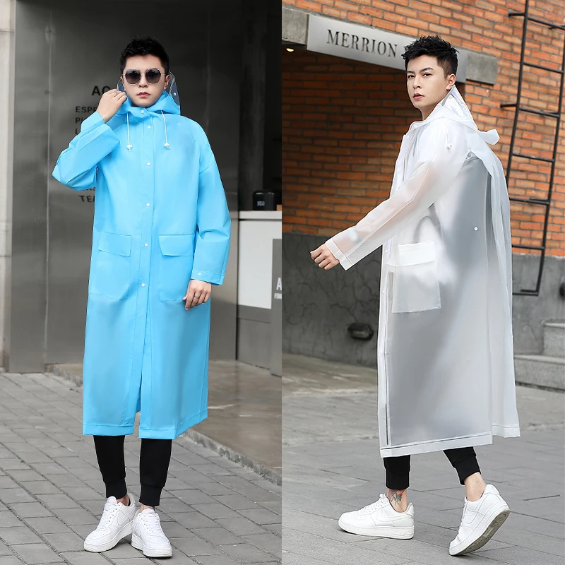 

Fashion Long Waterproof Raincoat Motorcycle Outdoor Hiking Raincoat Hooded Cloak Poncho Impermeable Chubasquero Rain Gear Poncho