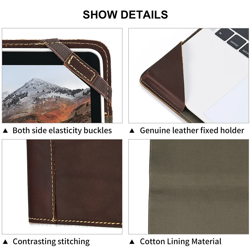 JOYIR Genuine Leather Laptop Sleeve Case for MacBook Air 13.3\