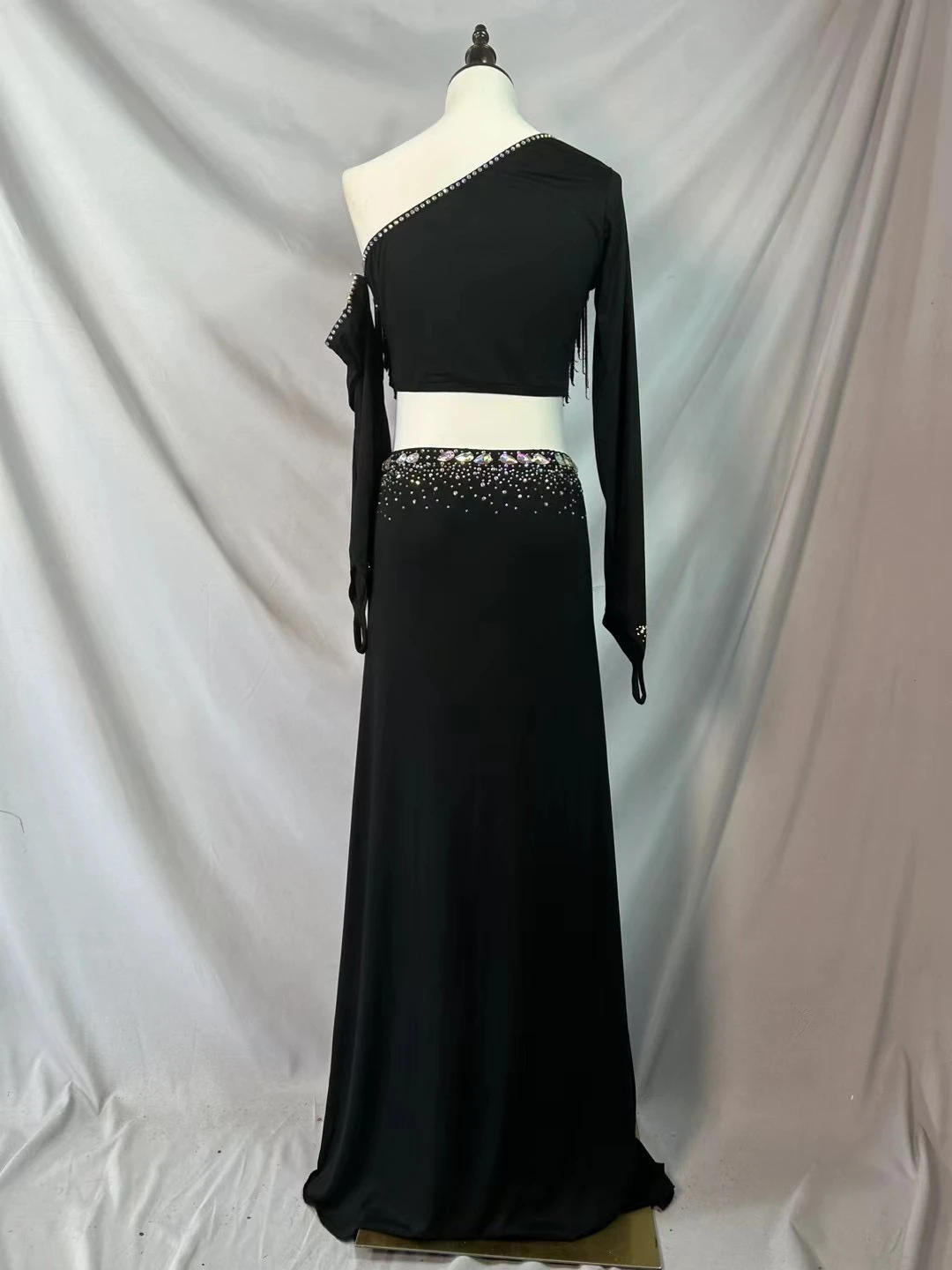 Belly Dance Costume Customized Luxury Water Diamond Tassel Performance Set Adult and Child Oriental Dance Competition Costumes