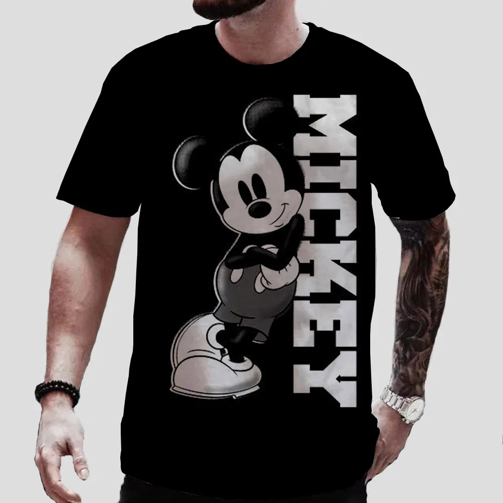 

Disney Men Disney Mickey Mouse T-Shirt Summer Boy Street Fashion Casual Sports Loose O Neck Quick Dry Short Sleeve Clothing Kid