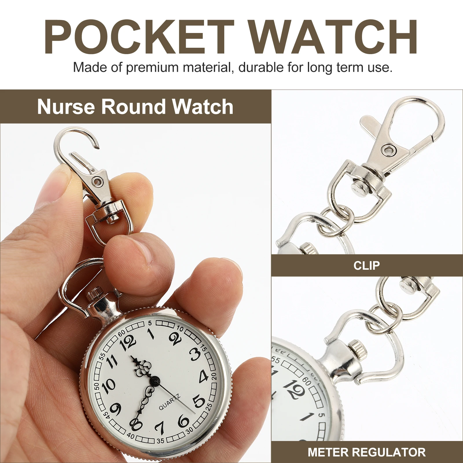 

Nurse Pocket Watch Fashionable Hanging Watches for Women Chest Wearable Fob Nurse Exam Student Keychain Timepiece