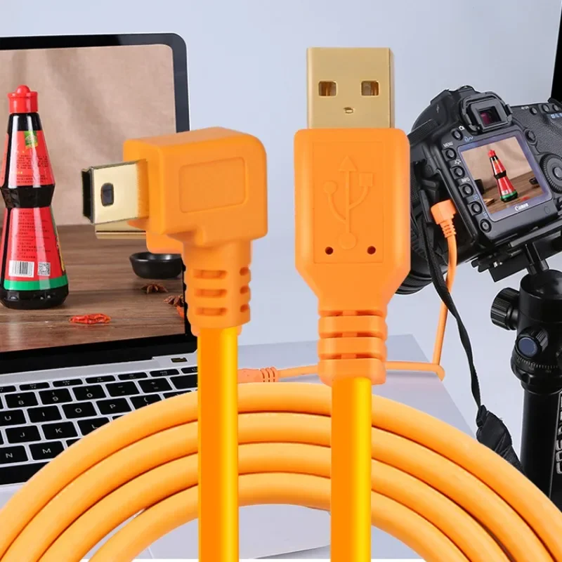 mini usb cable for Canon 5D3 5D2 6D2 80D 750D online shooting Nikon d90d3100 camera connection computer data transmission line