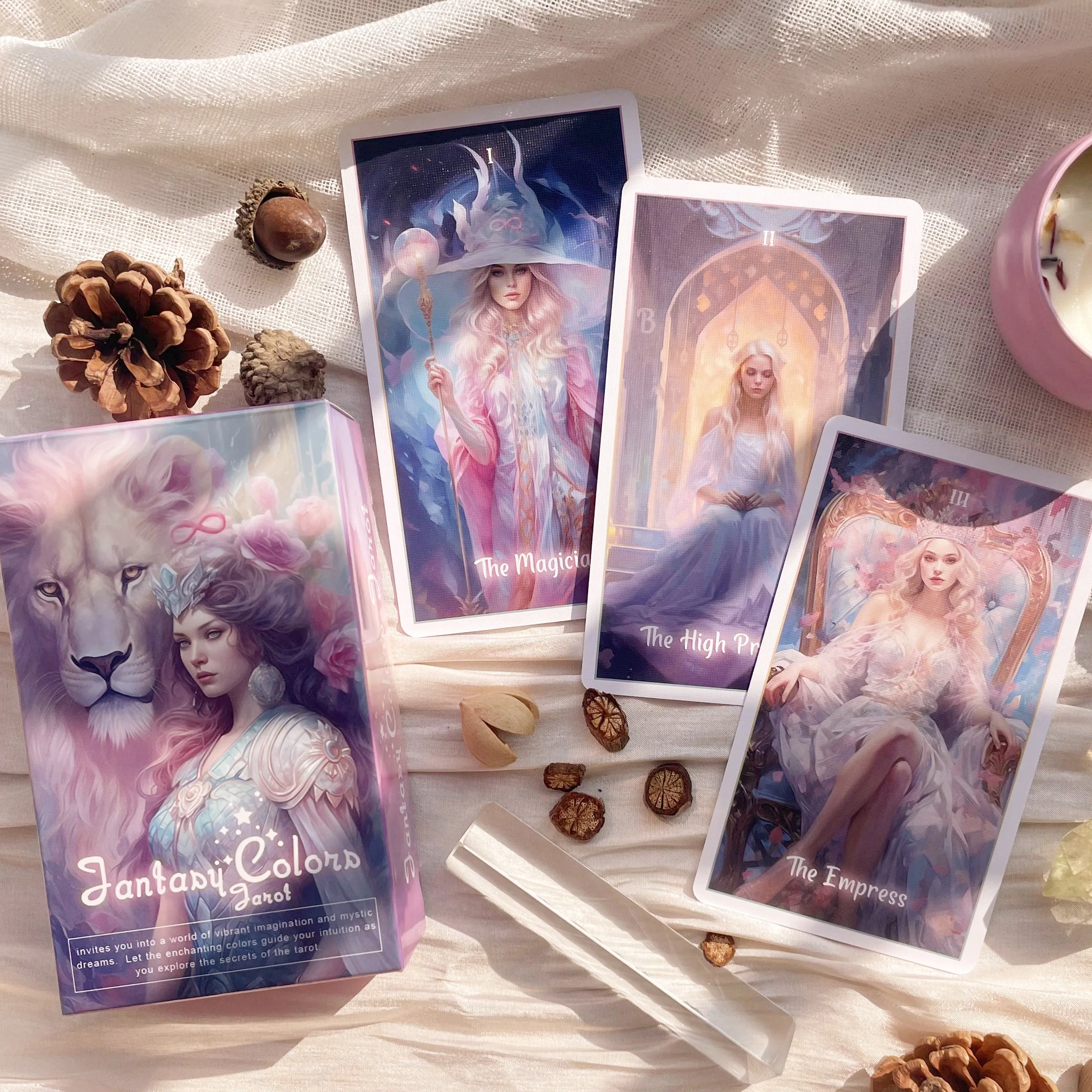 Divination Deck Oracle Genuine Professional Fantasy Colors Tarot Cards English Spanish Russian 78 Beginners High Quality