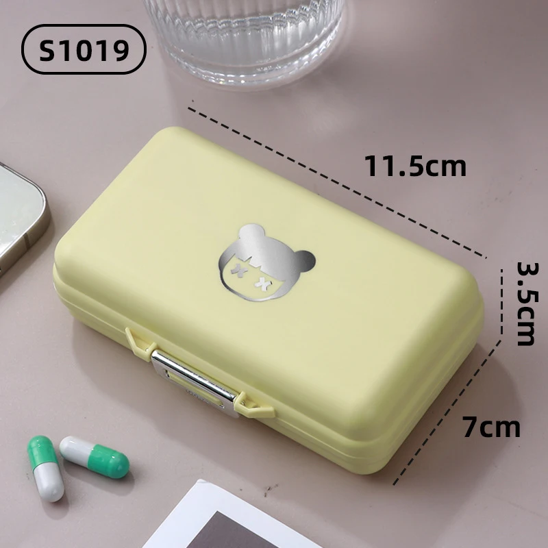 AiQUE Pill Organizer 7 Compartments Portable Pill Case Travel Moisture Proof Pill Box for Tablets Vitamins Cod Liver Oil