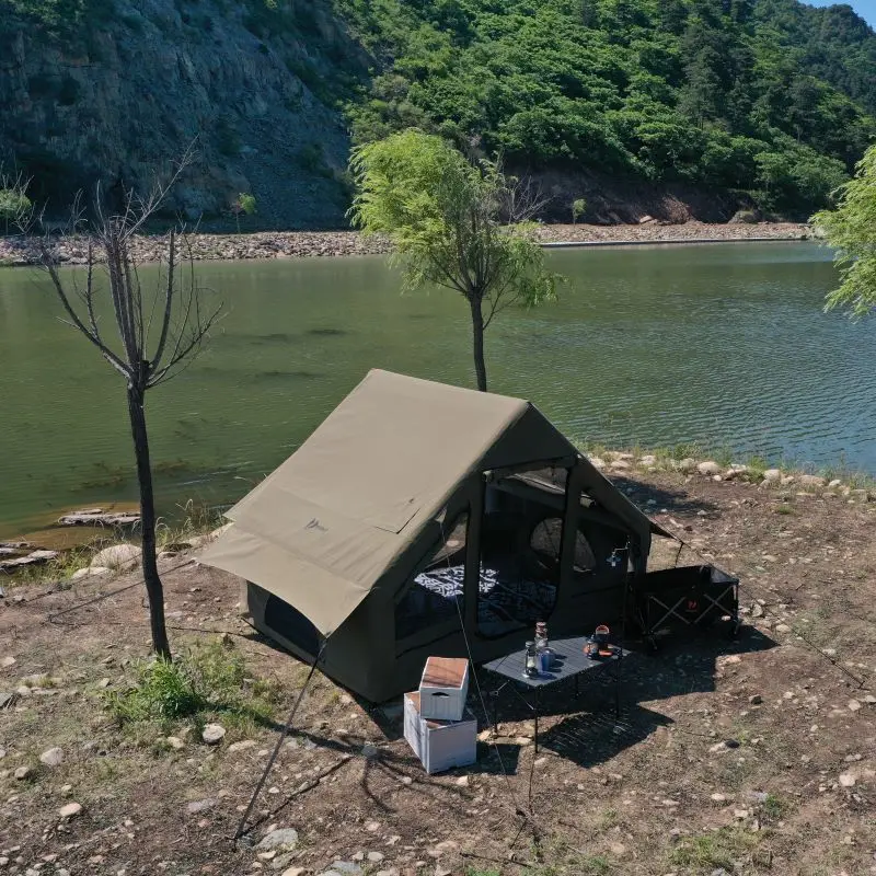 Large-Capacity Automatic Inflatable Camping Tent Cotton Fabric Waterproof Feature