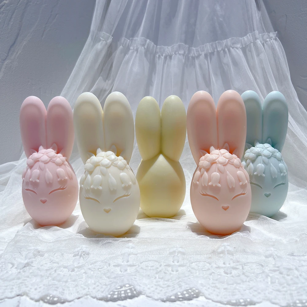 

Egg Rabbit Silicone Candle Mold Bunny Silicone Mold Heart Animal Soy Wax Mould Easter Home Decor