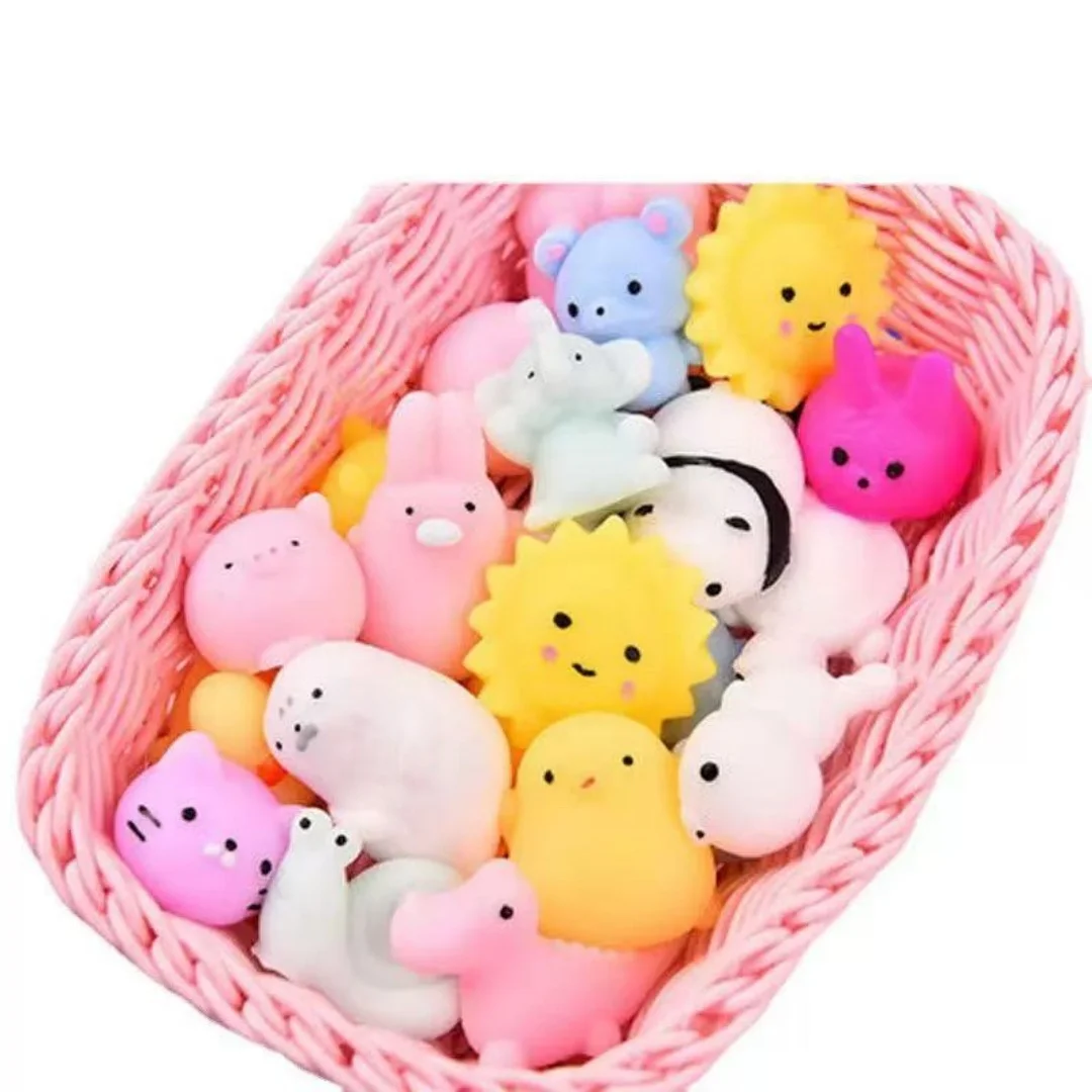 10/20/30 Pcs Hewan Lucu Acak untuk Menghilangkan Stres dan Meringankan Keresahan dengan Mainan dan Hadiah Kecil, Hewan Karet Lembut untuk Digenggam