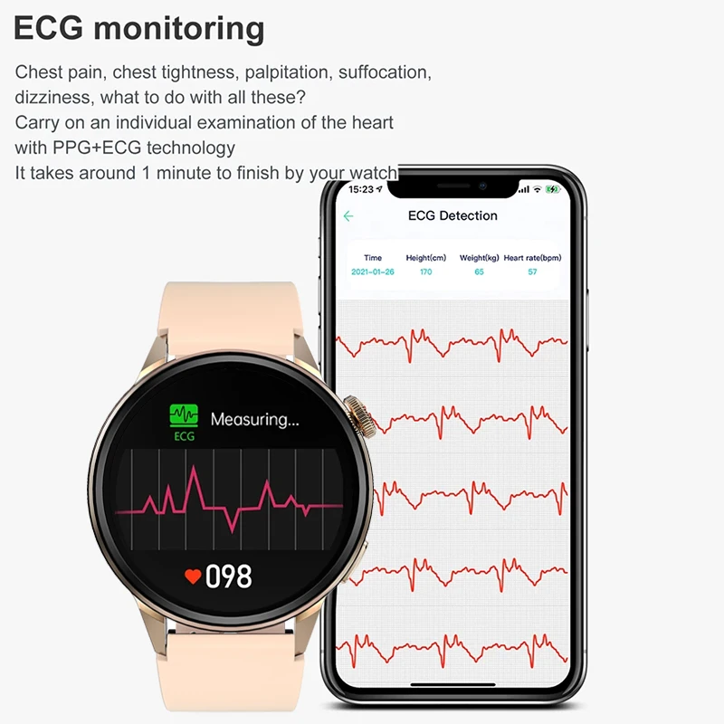 Imagem -05 - Homens e Mulheres Nfc Relógios Inteligentes Chamada Bluetooth Gps Faixa de Movimento Freqüência Cardíaca Ecg Pressão Arterial Smartver para Android Ios Novo