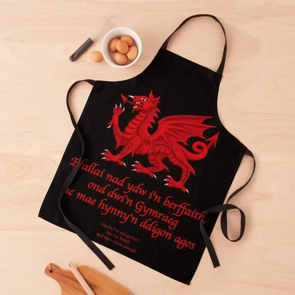

Efallai nad ydw i'n berffaith - Maybe I'm not perfect, but I'm Welsh and that's close enough Apron For Hairdresser Apron
