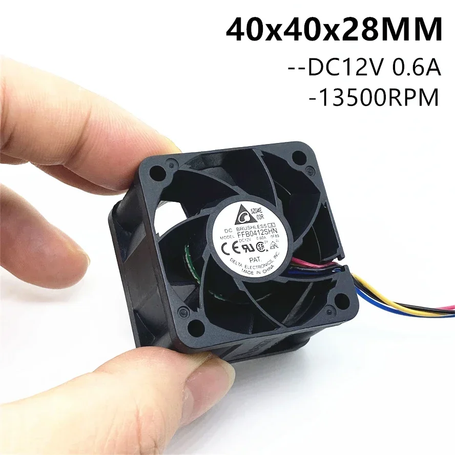 Delta FFB0412SHN 12V 0.6A  4028 40MM 40x40x28MM Server Fan Big Power Cooling Fan With 4pin PWM